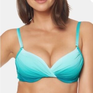 BLEU Rod Beattie Women's bikini top Stretch Push-Up Twist Front Fixed Cups 6